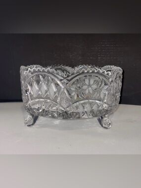 Cut Glass Decorative Bowl - Clear Crystal Look- 24% lead crystal